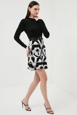 Budget ❤️ Karen Millen Texture Jacquard Knit Mini 👗 Dress 😉