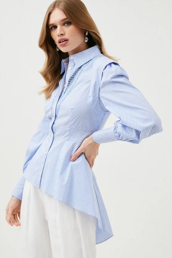 Buy 🎁 Karen Millen Cutwork Poplin Embroidered Woven Dip Hem Blouse ✔️ 2 Buy 🎁 Karen Millen Cutwork Poplin Embroidered Woven Dip Hem Blouse ✔️ - Image 2