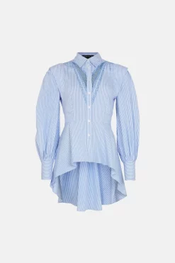 Buy 🎁 Karen Millen Cutwork Poplin Embroidered Woven Dip Hem Blouse ✔️ 8 Buy 🎁 Karen Millen Cutwork Poplin Embroidered Woven Dip Hem Blouse ✔️ -Workwear Shop bkk00777 stripe xl 3