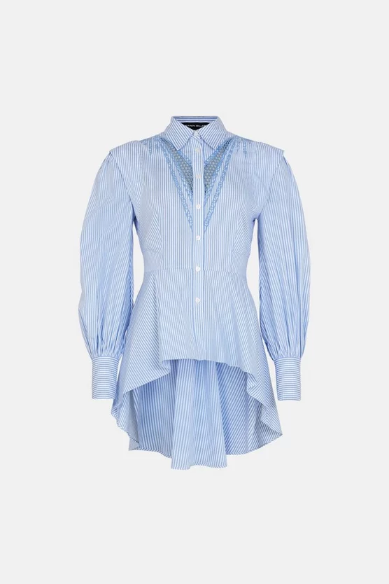 Buy 🎁 Karen Millen Cutwork Poplin Embroidered Woven Dip Hem Blouse ✔️ 4 Buy 🎁 Karen Millen Cutwork Poplin Embroidered Woven Dip Hem Blouse ✔️ - Image 4