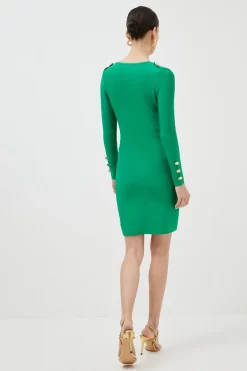 Best reviews of ✨ Karen Millen Petite Bandage Knit Trimmed Wrap Front 👗 Dress 🔔 -Workwear Shop bkk00846 green xl 2