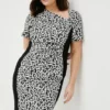 Flash Sale 🎉 Karen Millen Plus Size Jacquard Leopard Ponte Panelled Midi 👗 Dress ✔️