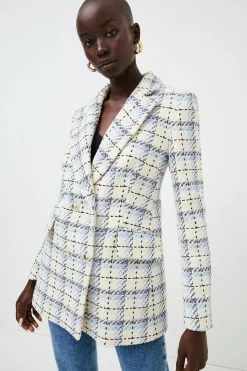 Coupon ⌛ Karen Millen Longline Check Blazer 🌟