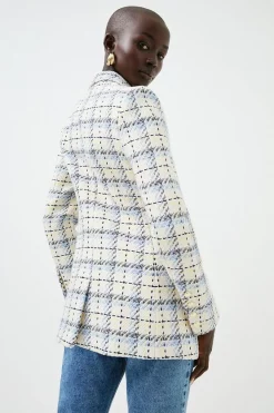 Coupon ⌛ Karen Millen Longline Check Blazer 🌟 -Workwear Shop bkk00979 ivory xl 2