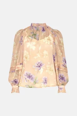Top 10 🌟 Karen Millen Lydia Millen Crinkle Fluid Sheer Blouse 🌟 -Workwear Shop bkk01119 floral xl 3