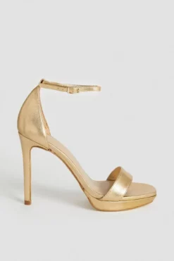 Top 10 😍 Karen Millen Leather Square Toe Platform 🩴 Sandal 😉 -Workwear Shop bkk01564 gold xl 2