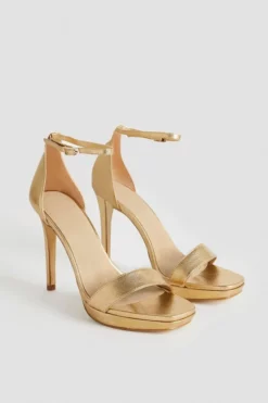 Top 10 😍 Karen Millen Leather Square Toe Platform 🩴 Sandal 😉 -Workwear Shop bkk01564 gold xl 3
