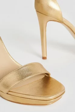 Top 10 😍 Karen Millen Leather Square Toe Platform 🩴 Sandal 😉 -Workwear Shop bkk01564 gold xl 4