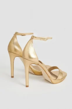 Top 10 😍 Karen Millen Leather Square Toe Platform 🩴 Sandal 😉 -Workwear Shop bkk01564 gold xl 5