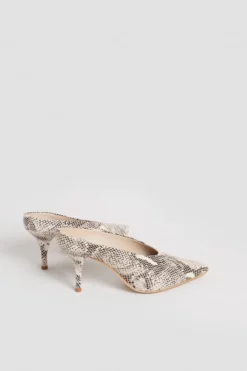 Flash Sale 👏 Karen Millen Leather Pointed Heeled Mule 🎉 -Workwear Shop bkk01568 snake xl 3