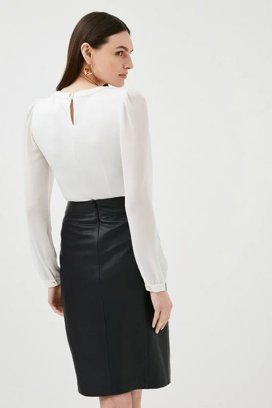 Flash Sale 😉 Karen Millen Georgette Sleeve Cut Out Ponte Jersey Top 🌟 3 Flash Sale 😉 Karen Millen Georgette Sleeve Cut Out Ponte Jersey Top 🌟 - Image 3