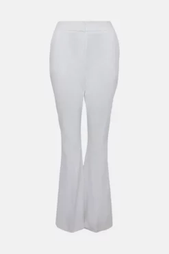 Cheapest ⭐ Karen Millen Compact Cotton Stretch Slim Flare Trouser 🎁 -Workwear Shop bkk02096 ivory xl 3