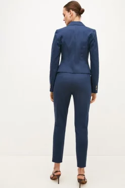 Wholesale ✔️ Karen Millen Compact Cotton Stretch Slim Leg Trouser 🔥 -Workwear Shop bkk02097 navy xl 2