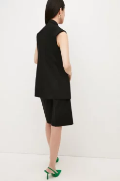 Best Sale 🔥 Karen Millen Cotton Sateen Wide Leg Shorts 🛒 -Workwear Shop bkk02844 black xl 2