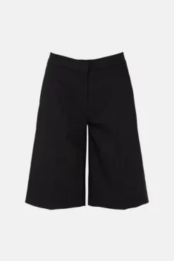 Best Sale 🔥 Karen Millen Cotton Sateen Wide Leg Shorts 🛒 -Workwear Shop bkk02844 black xl 3