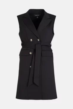 Budget 👏 Karen Millen Cotton Sateen Sleeveless Belted Mini 👗 Dress 🤩 -Workwear Shop bkk02845 black xl 3