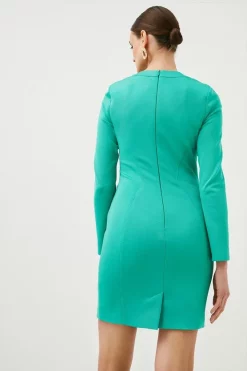 Cheap โ๏ธ Karen Millen Italian Structured Jersey Button Short Mini ๐ Dress โ 7 Cheap โ๏ธ Karen Millen Italian Structured Jersey Button Short Mini ๐ Dress โ -Workwear Shop bkk02931 green xl 2