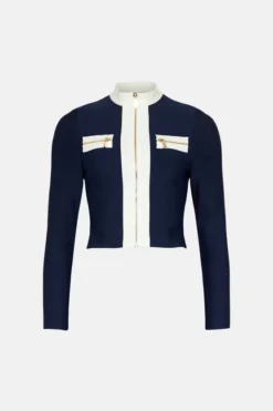 Flash Sale ๐งจ Karen Millen Contrast Zip Pocket Bandage Knit Jacket โ๏ธ 9 Flash Sale ๐งจ Karen Millen Contrast Zip Pocket Bandage Knit Jacket โ๏ธ -Workwear Shop bkk03213 navy xl 3
