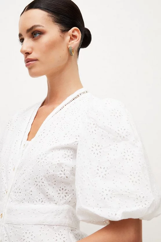 Best Pirce 🥰 Karen Millen Petite Cotton Broderie Woven Blouse 🛒 2 Best Pirce 🥰 Karen Millen Petite Cotton Broderie Woven Blouse 🛒 - Image 2