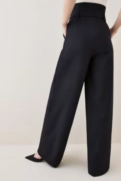 Best Pirce 👍 Karen Millen Compact Stretch High Waist Wide Leg Trouser 🎉 -Workwear Shop bkk03596 black xl 2
