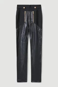 Hot Sale 🧨 Karen Millen Pu Bandage Knit High Waisted Trouser ⭐ -Workwear Shop bkk03649 black xl 3