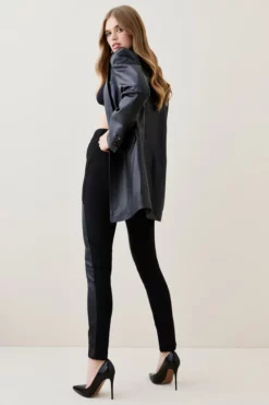 Hot Sale 🧨 Karen Millen Pu Bandage Knit High Waisted Trouser ⭐ -Workwear Shop bkk03649 black xl 4