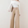 New 🧨 Karen Millen Essential Mid Rise Wide Leg Darted Trouser 🥰