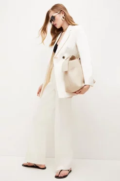 Brand new 🔥 Karen Millen Cotton Double Breasted Blazer ⌛ -Workwear Shop bkk04127 ivory xl 4