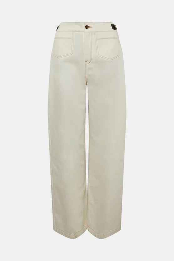Promo 🔔 Karen Millen Cotton Snaffle Trim Wide Leg Trouser ⌛ 4 Promo 🔔 Karen Millen Cotton Snaffle Trim Wide Leg Trouser ⌛ - Image 4