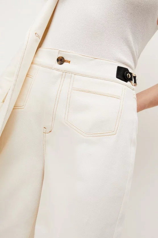 Promo 🔔 Karen Millen Cotton Snaffle Trim Wide Leg Trouser ⌛ 5 Promo 🔔 Karen Millen Cotton Snaffle Trim Wide Leg Trouser ⌛ - Image 5