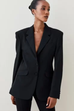 New 🛒 Karen Millen Strong Shoulder Single Breasted Blazer 😉 10 New 🛒 Karen Millen Strong Shoulder Single Breasted Blazer 😉 -Workwear Shop bkk04136 black xl 2