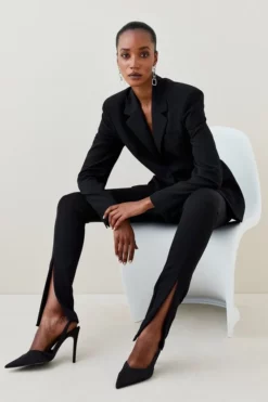 New 🛒 Karen Millen Strong Shoulder Single Breasted Blazer 😉 12 New 🛒 Karen Millen Strong Shoulder Single Breasted Blazer 😉 -Workwear Shop bkk04136 black xl 4