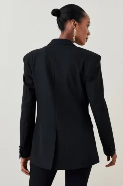 New 🛒 Karen Millen Strong Shoulder Single Breasted Blazer 😉 13 New 🛒 Karen Millen Strong Shoulder Single Breasted Blazer 😉 -Workwear Shop bkk04136 black xl 5