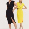 Top 10 🥰 Karen Millen Soft Twill Tailored Sleeveless Tux Midi 👗 Dress ⌛