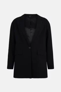 Cheap ❤️ Karen Millen Soft Twill Oversized Tailored Jacket 👍 -Workwear Shop bkk04415 black xl 3