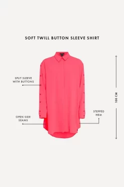 Flash Sale ⭐ Karen Millen Soft Twill Button Sleeve 👚 Shirt 🥰 -Workwear Shop bkk04417 bright20pink xl 6