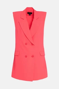 Best deal ✔️ Karen Millen Soft Twill Sleeveless Tux Jacket 🛒 -Workwear Shop bkk04419 bright20pink xl 3