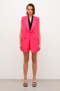 Best deal ✔️ Karen Millen Soft Twill Sleeveless Tux Jacket 🛒 -Workwear Shop bkk04419 bright20pink xl 4