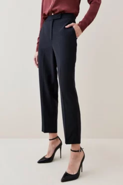 Budget 🔥 Karen Millen Wool Blend High Waist Slim Leg Trouser 😉