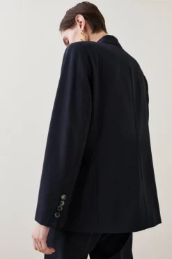 Best Pirce 👍 Karen Millen Wool Blend Double Breasted Tailored Jacket 👍 -Workwear Shop bkk04484 black xl 2