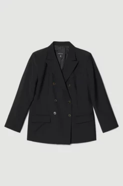 Best Pirce 👍 Karen Millen Wool Blend Double Breasted Tailored Jacket 👍 -Workwear Shop bkk04484 black xl 3