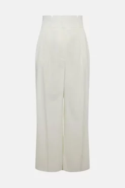 New ⭐ Karen Millen Plus Size Relaxed Tailored Wide Leg Trousers ✨ -Workwear Shop bkk04709 ivory xl 3