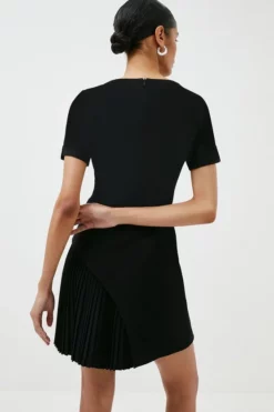 Outlet 😍 Karen Millen Tailored Military Pleat Short Sleeve Mini 👗 Dress 😀 9 Outlet 😍 Karen Millen Tailored Military Pleat Short Sleeve Mini 👗 Dress 😀 -Workwear Shop bkk04739 black xl 2