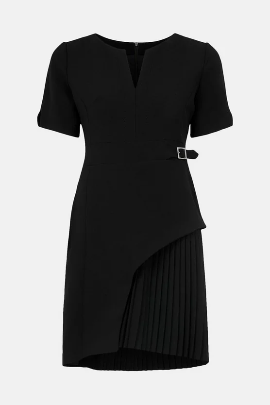 Outlet 😍 Karen Millen Tailored Military Pleat Short Sleeve Mini 👗 Dress 😀 4 Outlet 😍 Karen Millen Tailored Military Pleat Short Sleeve Mini 👗 Dress 😀 - Image 4