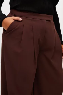 Cheapest ❤️ Karen Millen Plus Size Soft Twill Oversized Wide Trousers 💯 -Workwear Shop bkk04752 chocolate xl 1