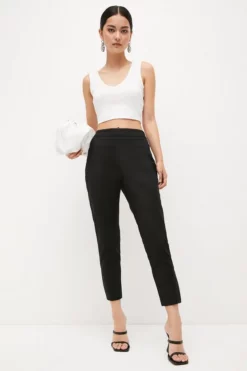 Flash Sale 😀 Karen Millen Petite Essential Techno Woven Crop Trouser 🔥