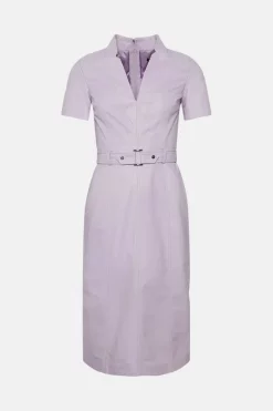 Outlet ⭐ Karen Millen Leather Tab Detail Pencil Midi 👗 Dress 🧨 -Workwear Shop bkk05004 lilac xl 3