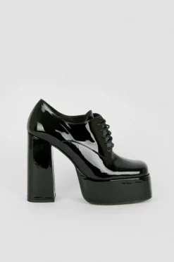 Budget 🛒 Karen Millen Patent Leather Platform Lace Up 👟 Shoe Boot 🎁 -Workwear Shop bkk05075 black xl 2