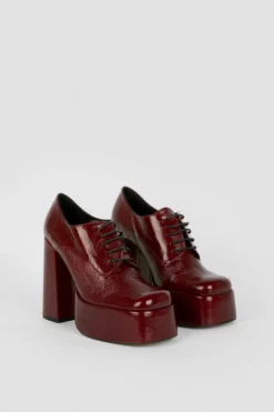 New 👏 Karen Millen Leather Platform Lace Up 👟 Shoe Boot 🧨 -Workwear Shop bkk05114 red xl 4