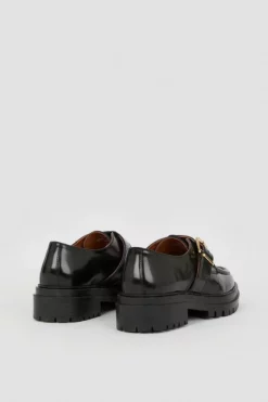 Outlet 💯 Karen Millen Real Leather Chunky Buckle Brogue 🌟 -Workwear Shop bkk05321 black xl 4